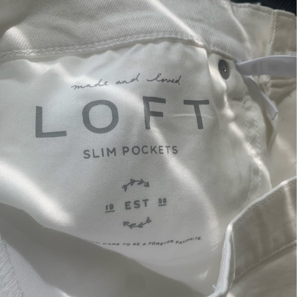 NWT White “Slim Pocket” Button Cuff Skinny Jeans  { Loft } - Picture 12 of 14